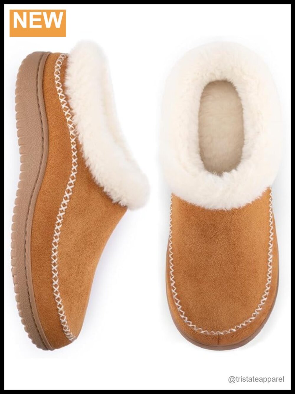 Faux Suede Mocc Memory Foam Fuzzy Faux Fur Lined